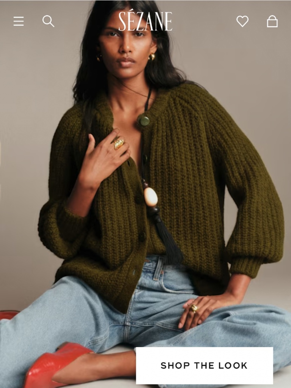 Sezane Emile Cardigan Perfect Green - Size S